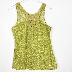 Vintage DCC Missy Crocheted Trim Floral Print Camisole Tank Top. Size S
